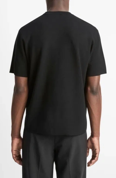 Vince Milano Short Sleeve Crewneck Sweater In Black