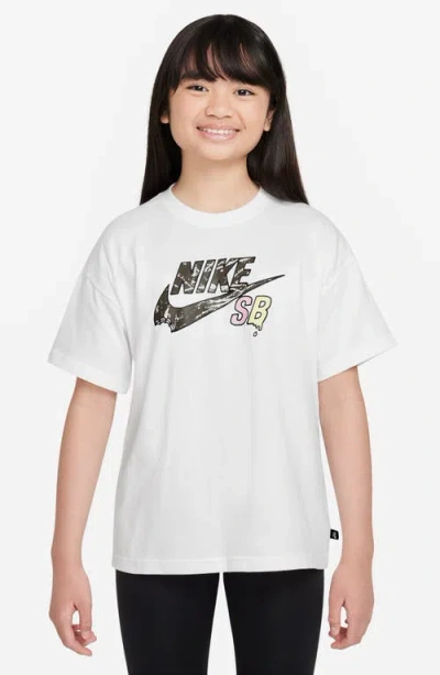 Nike Kids' Sb Graphic T-shirt In White