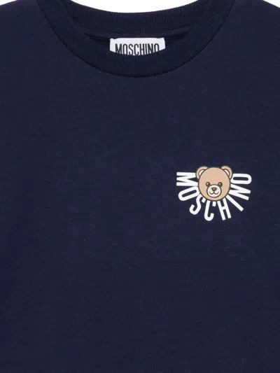 Moschino Blue T-shirt For Kids With Teddy Bear In Blue