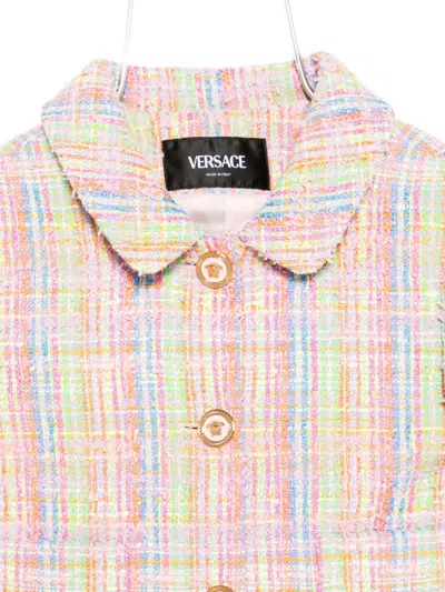Versace Tweed Check Jacket In Multi