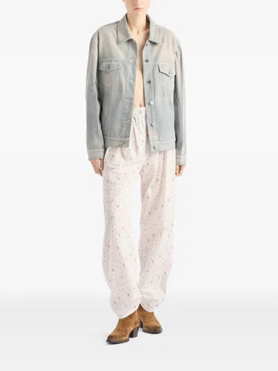 Prada Corduroy Blouson Jacket In Gray