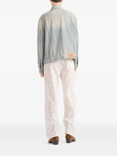 Prada Corduroy Blouson Jacket In Gray