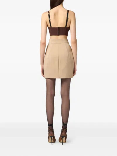 Elisabetta Franchi Wrap-front Utility Skirt In Neutral