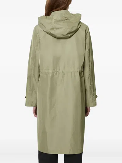 Marc O'polo Hooded Button-up Raincoat In Green