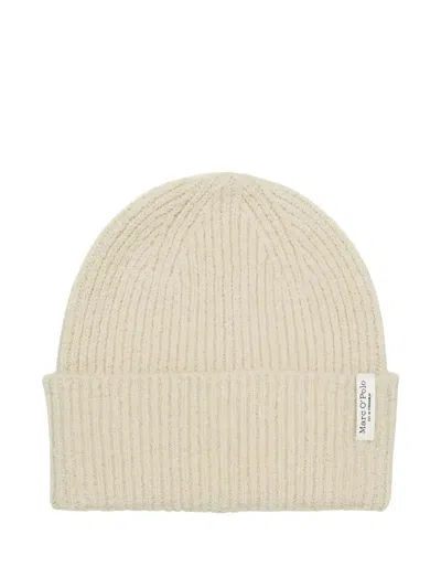 Marc O'polo Ribbed Knit Beanie In Brown