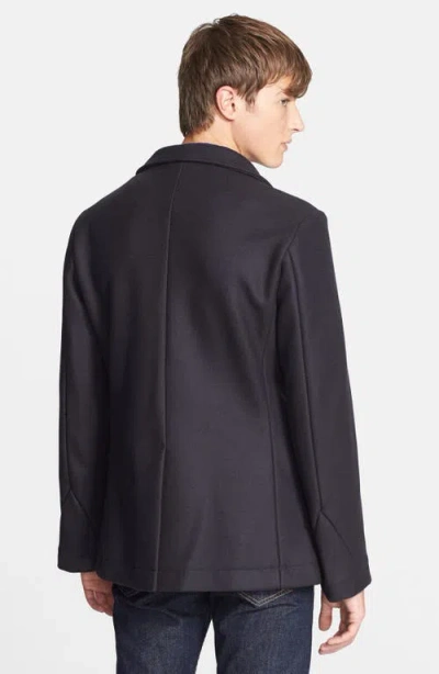 Billy Reid Bond Wool Blend Peacoat In Blue
