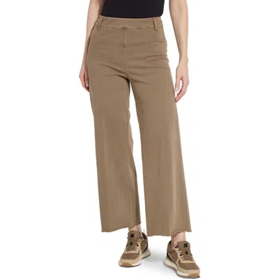 Lyssé Lysse Ntials Erin High Waist Ankle Wide Leg Denim Jeans In Brown
