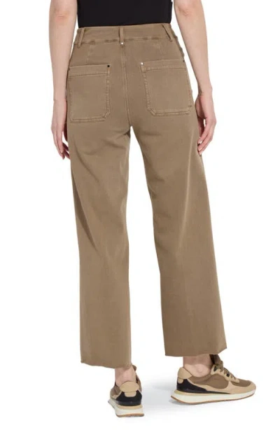 Lyssé Lysse Ntials Erin High Waist Ankle Wide Leg Denim Jeans In Brown