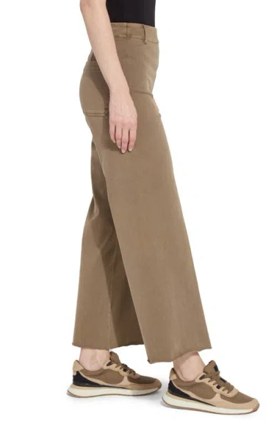 Lyssé Lysse Ntials Erin High Waist Ankle Wide Leg Denim Jeans In Brown