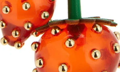 Baublebar Strawberry Bag Charm In Gold Tone In Red