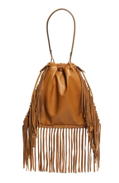 Etro Kalispera Embroidered Fringe Leather Shoulder Bag