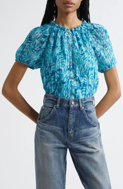 Ramy Brook Soraya Pleated Puff Sleeve Top
