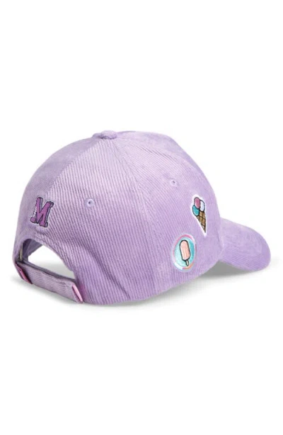 Mimish Kids' Corduroy Adjustable Baseball Cap In Purple