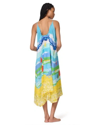 Kate Spade New York Shirred Ruffle Low Back Maxi Cover Up Dress
