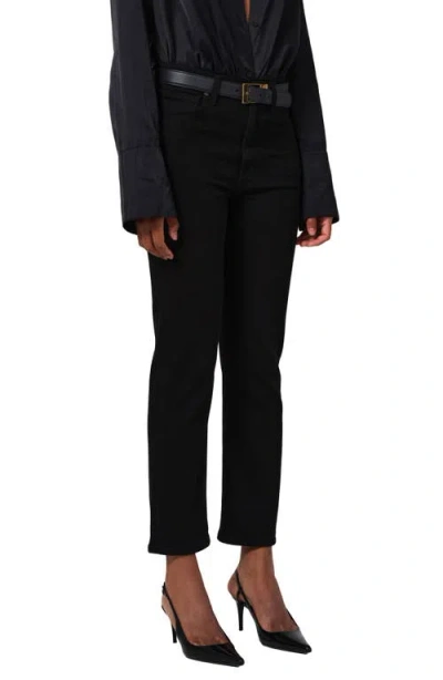 Citizen Of Humanity Citizens Of Humanity Caia High Rise Straight Jeans With Clean Hem In Plush Black