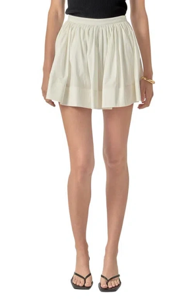 English Factory Cotton Blend Flared Miniskort In Neutral