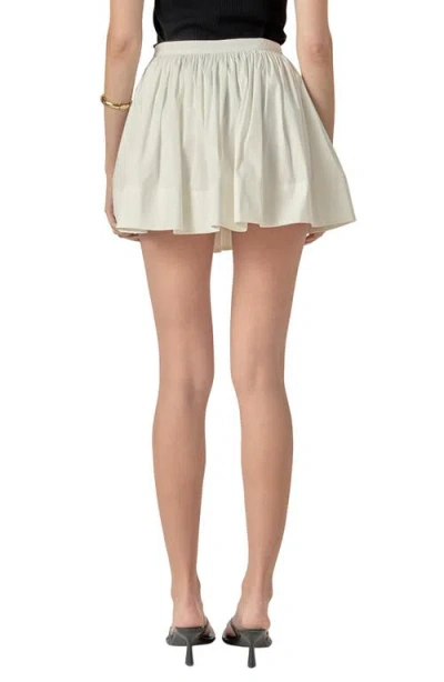 English Factory Cotton Blend Flared Miniskort In Neutral