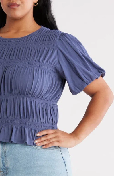 Treasure & Bond Smocked Puff Sleeve Top