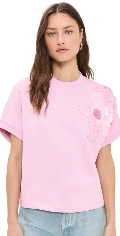 Essentiel Antwerp Hinoui Embroidered Sweatshirt Pure Pink
