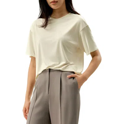 Lilysilk Oversized Silk Jersey Tee In Neutral