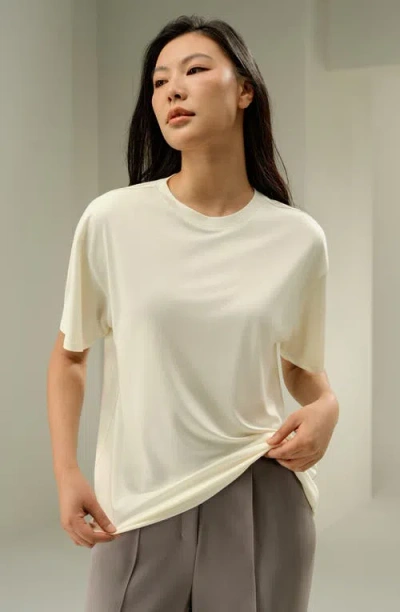 Lilysilk Oversized Silk Jersey Tee In Neutral
