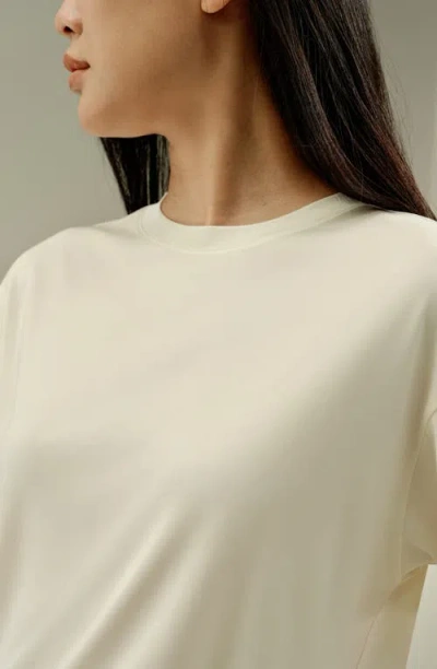 Lilysilk Oversized Silk Jersey Tee In Neutral