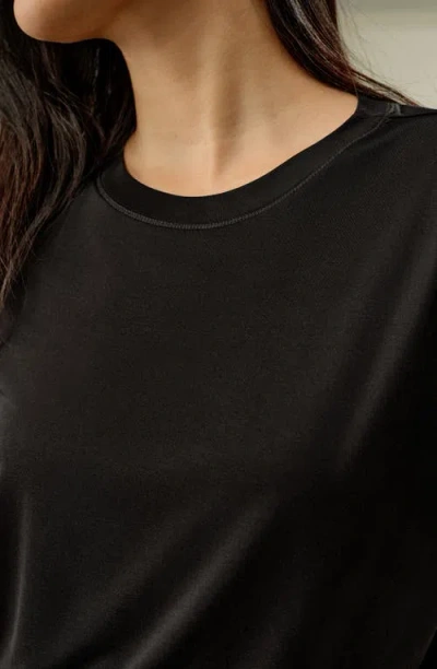 Lilysilk Oversized Silk Jersey Tee In Black