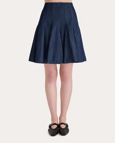 Merlette Women's Mika Pleated Denim Mini Skirt