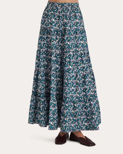 Merlette Women's Hana Mosaic Tiered Cotton Maxi Skirt