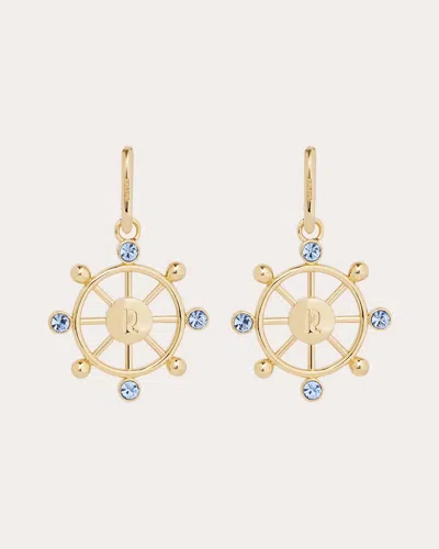 Rabanne Women's Gold-tone Crystal Ship Wheel Earrings