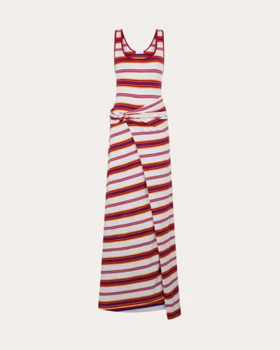 Rabanne Women's Striped Stretch Jersey Midi Dress