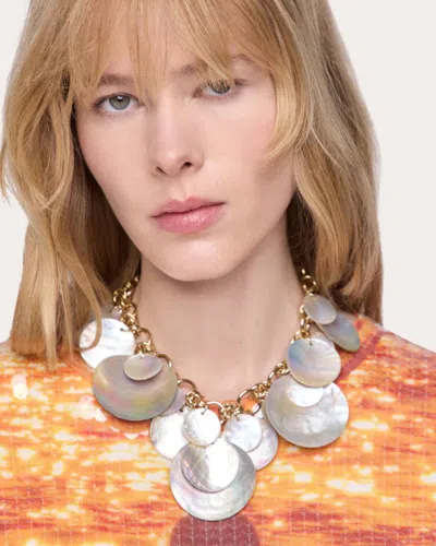 Rabanne Women's Gold-tone Mother Of Pearl Disc Necklace