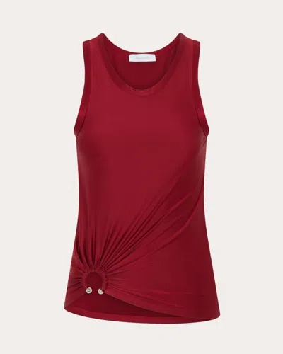 Rabanne Stretch Viscose Top Metal Embellishments In Red
