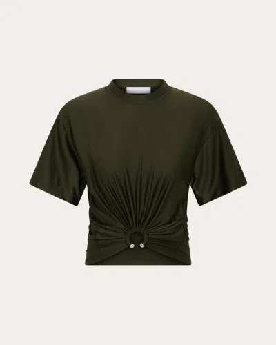 Rabanne Women's Cropped Gathered Satin Jersey Top