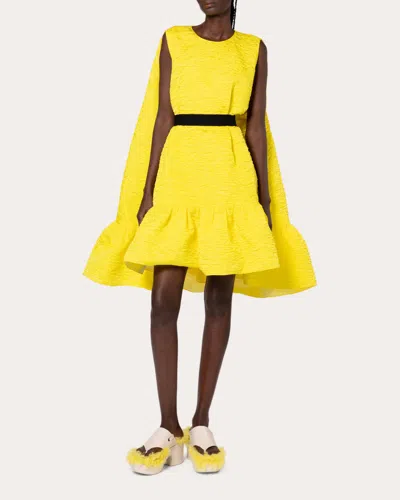 Roksanda Women's Elia Cloque Ruffle Cape Dress