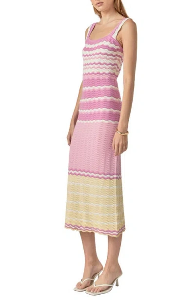 English Factory Stripe Pointelle Sweater Midi Dress