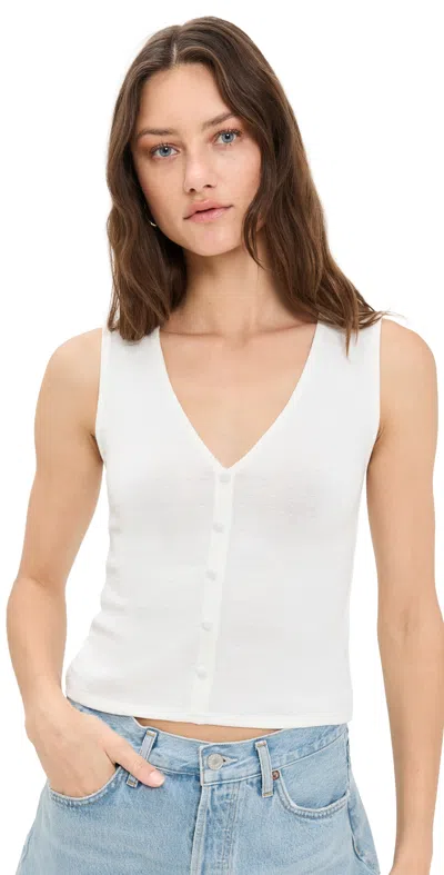 Rag & Bone The Knit Button Up Tank Chalk