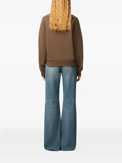 Ami Alexandre Mattiussi Embroidered-logo Sweater In Brown