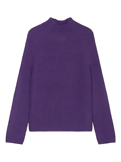 Marc O'polo Roll Neck Textured Sweater In Purple