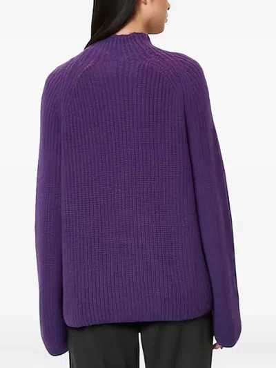 Marc O'polo Roll Neck Textured Sweater In Purple
