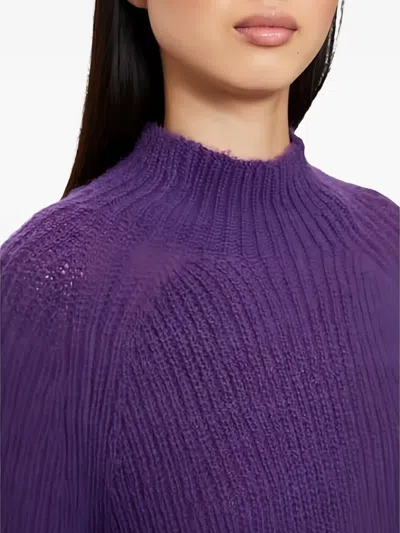 Marc O'polo Roll Neck Textured Sweater In Purple
