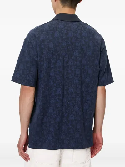 Marc O'polo Floral-print Polo Shirt In Blue