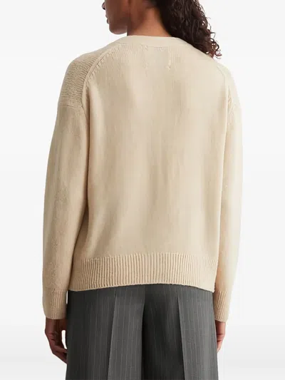 Marc O'polo Button-front V-neck Cardigan In Brown