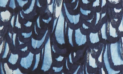 Alexander Mcqueen Mcqueen Feather Print Swim Trunks In Blue