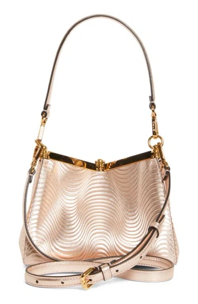 Etro Small Vela Metallic Leather Shoulder Bag