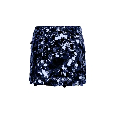 Amy Lynn Women's Blue Oceane Navy Disc Mini Skirt