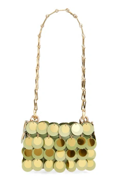 Rabanne Nano Kaki Sparkle Shoulder Bag