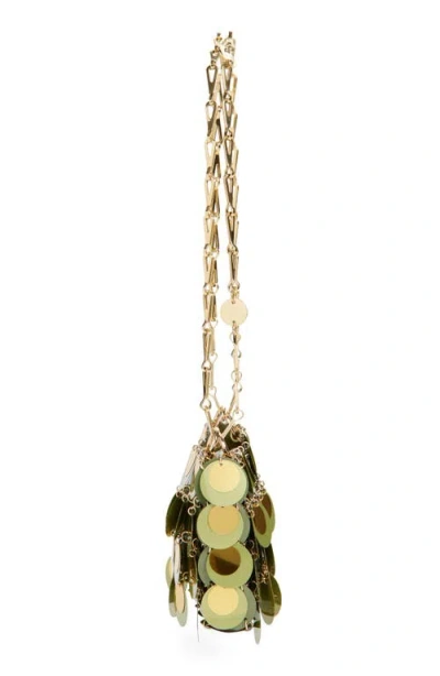 Rabanne Nano Kaki Sparkle Shoulder Bag