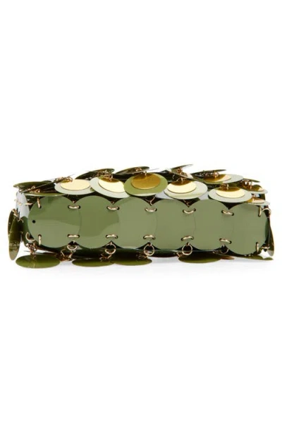 Rabanne Nano Kaki Sparkle Shoulder Bag