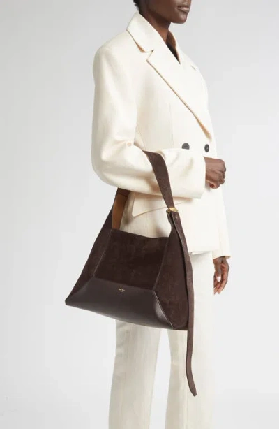 Jimmy Choo Medium Diamond Suede Leather Shoulder Bag